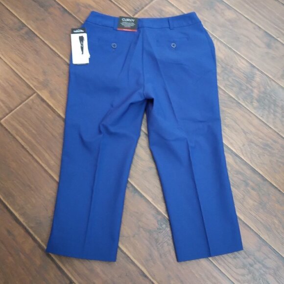 NWT Rafaella | Women's Curvy Fit Slim Leg Crop Ankle Pant Blue | Size 8 - Picture 5 of 11